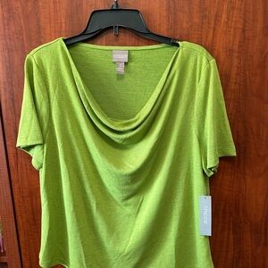 Chico's Lime Short Sleeve Drape Top Size 2